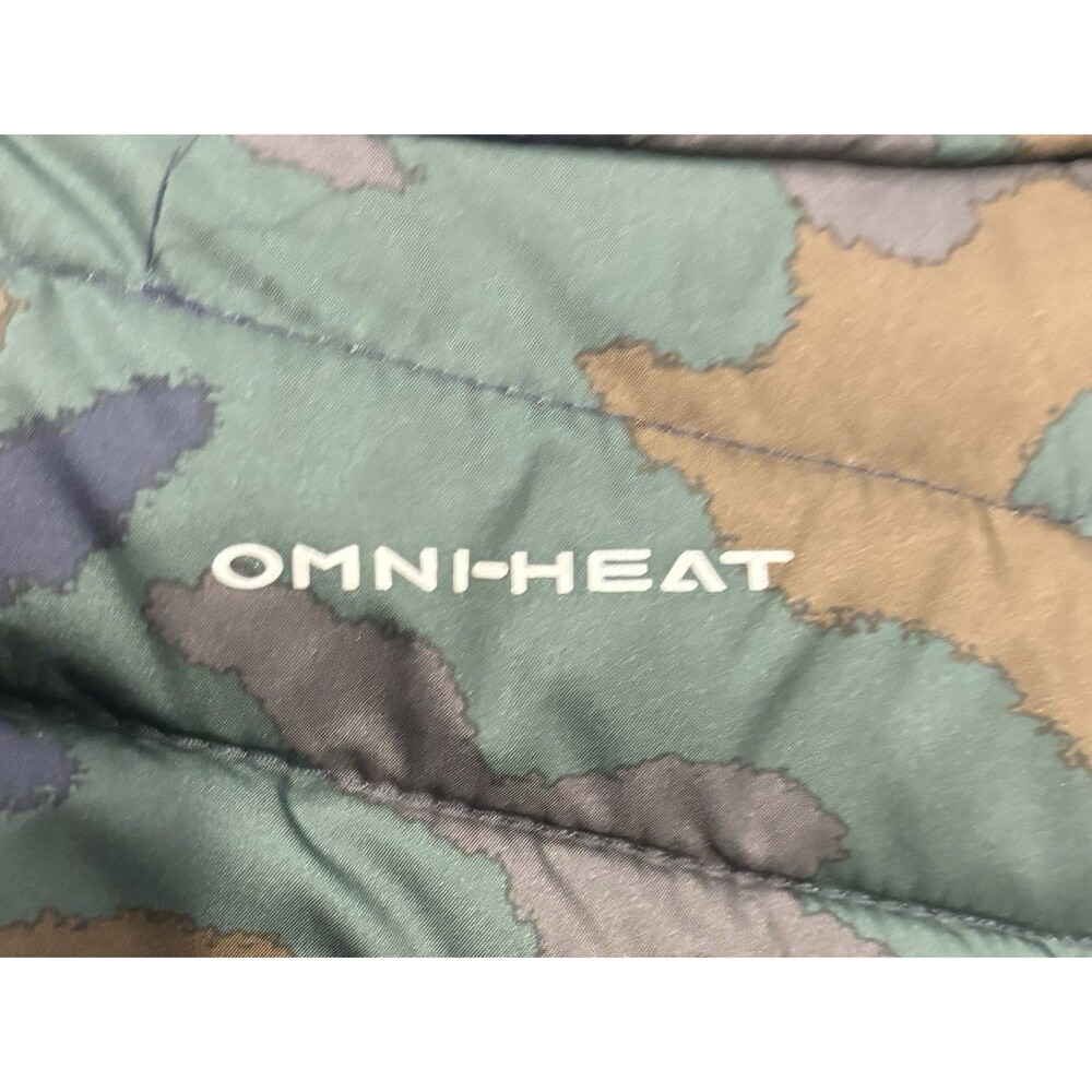Columbia Omni-Heat Camo Puffer Vest Full Zip Zipped Pockets Womens Medium - Picture 5 of 8